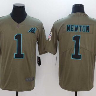 Nike Carolina Panthers #1 Cam Newton Olive Salute To Service Limited Jersey