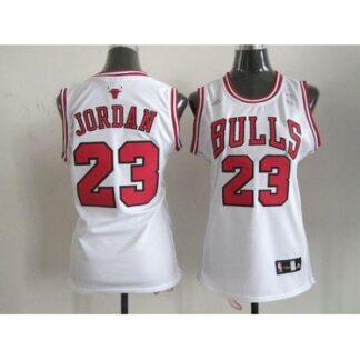 Women's Chicago Bulls #23 Michael Jordan White Home NBA Jersey