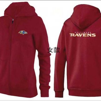 Womens Baltimore Ravens Team Logo 2015 Full Zip Hoodie-47