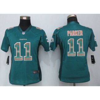 Nike Miami Dolphins #11 DeVante Parker Aqua Green Team Color Women’s Stitched NFL Elite Strobe Jersey