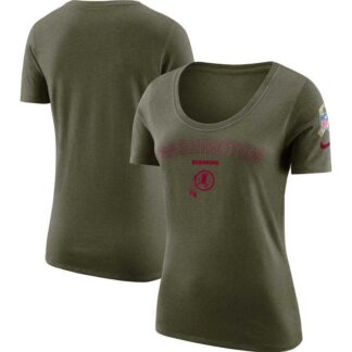 Women Washington Redskins Nike Salute to Service Legend Scoop Neck T-Shirt Olive