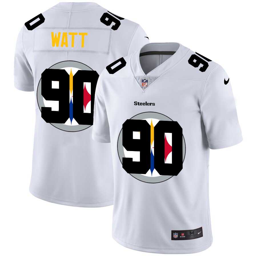Nike Steelers 90 T.J. Watt White Shadow Logo Limited Jersey Yhua
