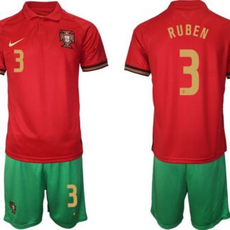 Men 2020-2021 European Cup Portugal home red 3 Nike Soccer Jerseys
