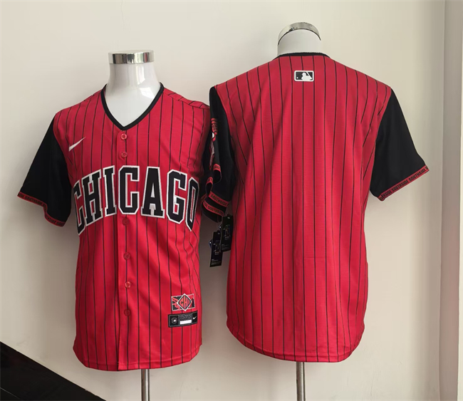 Men's Chicago White Sox Blank Red_Black 2025 City Connect Limited Stitched Baseball Jersey