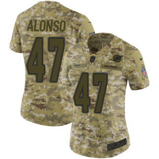 Nike Miami Dolphins #47 Kiko Alonso Camo Women’s Stitched NFL Limited 2018 Salute to Service Jersey