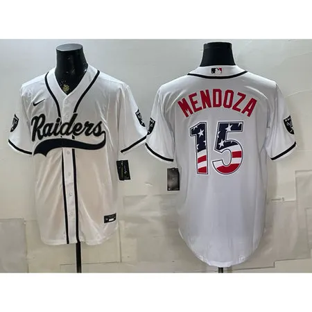 Youth Las Vegas Raiders #15 Fernando Mendoza White Vapor Limited Baseball Jersey M5AU