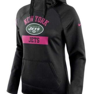 Women's New York Jets Nike Breast Cancer Awareness Circuit Performance Pullover Hoodie - Black FengYun