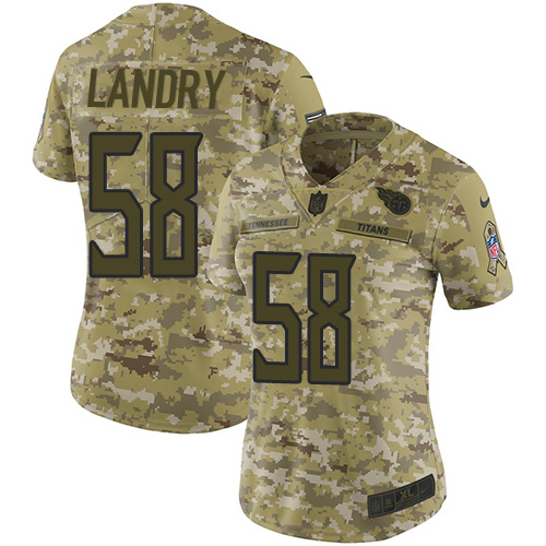 Nike Tennessee Titans #58 Harold Landry Camo Women’s Stitched NFL Limited 2018 Salute to Service Jersey