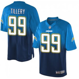 Nike Los Angeles Chargers #99 Jerry Tillery Electric Blue/Navy Blue Men’s Stitched NFL Elite Fadeaway Fashion Jersey