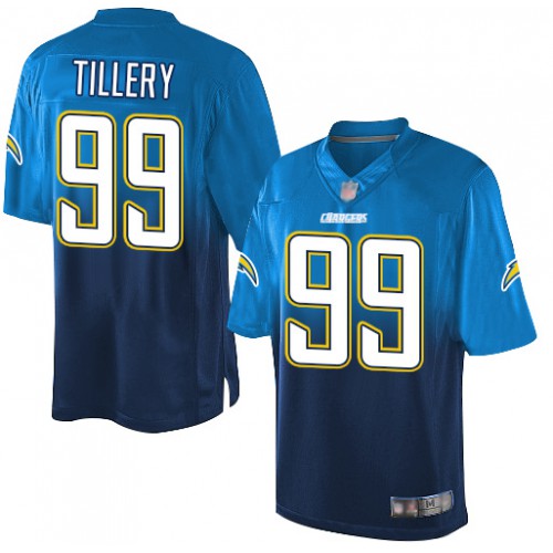 Nike Los Angeles Chargers #99 Jerry Tillery Electric Blue/Navy Blue Men’s Stitched NFL Elite Fadeaway Fashion Jersey