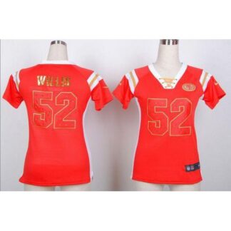 Nike San Francisco 49ers #52 Patrick Willis Red Women’s Stitched NFL Elite Draft Him Shimmer Jersey