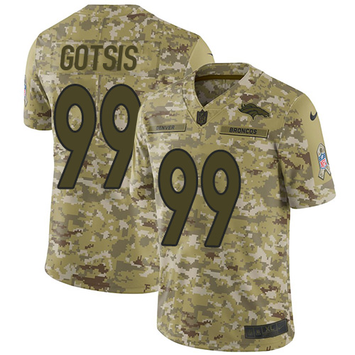 Nike Denver Broncos #99 Adam Gotsis Camo Men’s Stitched NFL Limited 2018 Salute To Service Jersey