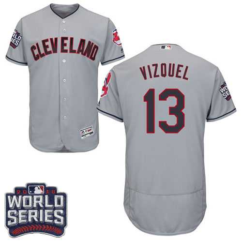 Cleveland Indians #13 Omar Vizquel Gray 2016 World Series Flexbase Stitched Jersey DingZhi