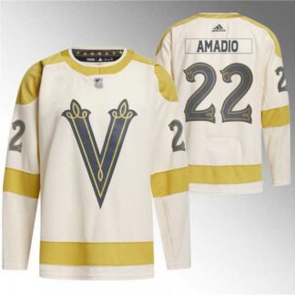 Men's Vegas Golden Knights #22 Michael Amadio Cream 2024 Winter Classic Breakaway Stitched Jersey Dzhi