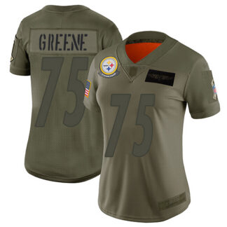 Nike Pittsburgh Steelers #75 Joe Greene Camo Women’s Stitched NFL Limited 2019 Salute to Service Jersey