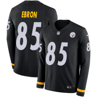 Nike Pittsburgh Steelers #85 Eric Ebron Black Team Color Youth Stitched NFL Limited Therma Long Sleeve Jersey