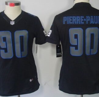 Nike New York Giants #90 Jason Pierre-Paul Black Impact Limited Womens Jersey