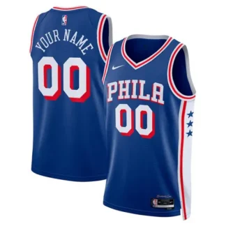 Women's Philadelphia 76ers Blue Swingman Icon Edition Custom Jersey