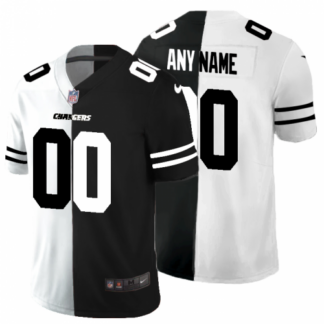 Los Angeles Chargers Custom Men’s Black V White Peace Split Nike Vapor Untouchable Limited NFL Jersey