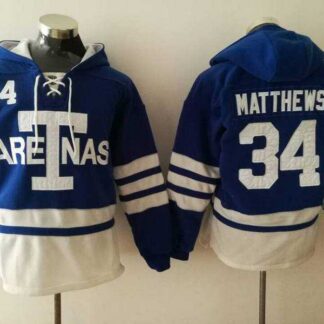 Toronto Maple Leafs #34 Auston Matthews Blue All Stitched Hooded SweatShirt