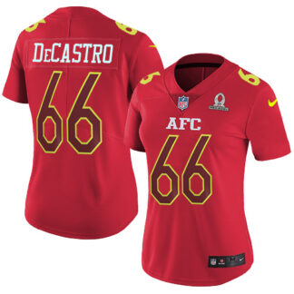 Nike Pittsburgh Steelers #66 David DeCastro Red Women’s Stitched NFL Limited AFC 2017 Pro Bowl Jersey