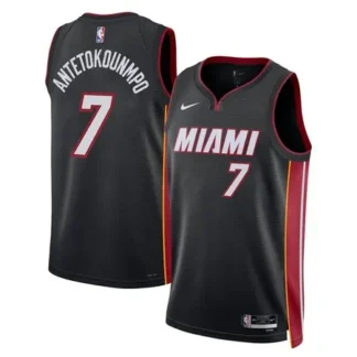 Youth Miami Heat #34 Giannis Antetokounmpo Nike Black Swingman Icon Edition Jersey
