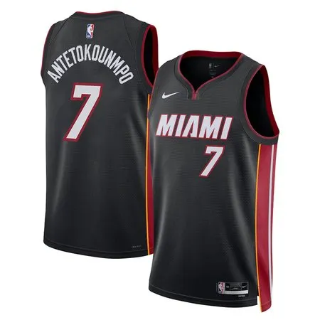 Youth Miami Heat #34 Giannis Antetokounmpo Nike Black Swingman Icon Edition Jersey
