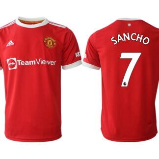 Men 2021-2022 Club Manchester United home red aaa version 7 Adidas Soccer Jersey1
