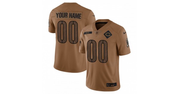 Chicago Bears Nike 2023 Salute to Service Brown Limited Custom Jersey - Image 2