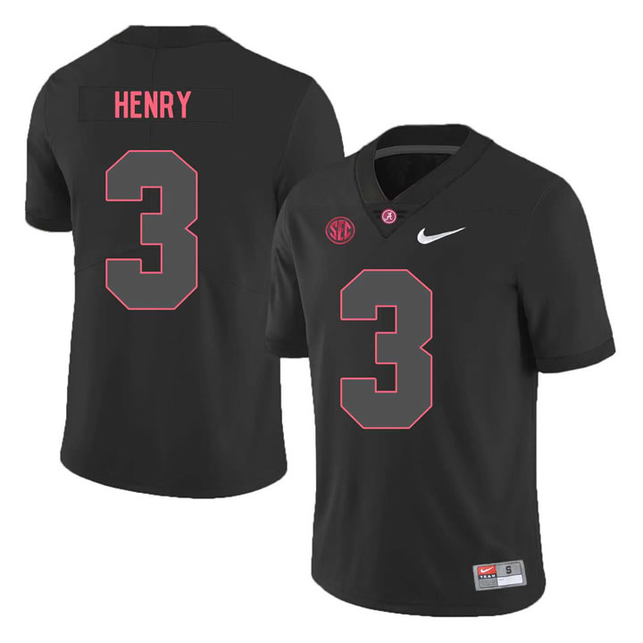 Alabama Crimson Tide 3 Derrick Henry Black Shadow Nike College Football Jersey Dzhi
