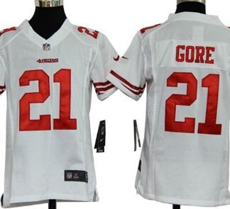 Nike San Francisco 49ers #21 Frank Gore White Game Kids Jersey