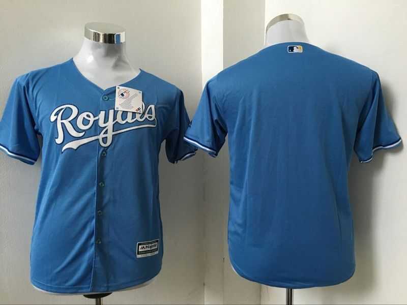 Youth Kansas City Royals Blank Light Blue New Cool Base Stitched Baseball Jersey