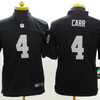 Nike Oakland Raiders #4 Derek Carr Black Limited Kids Jersey