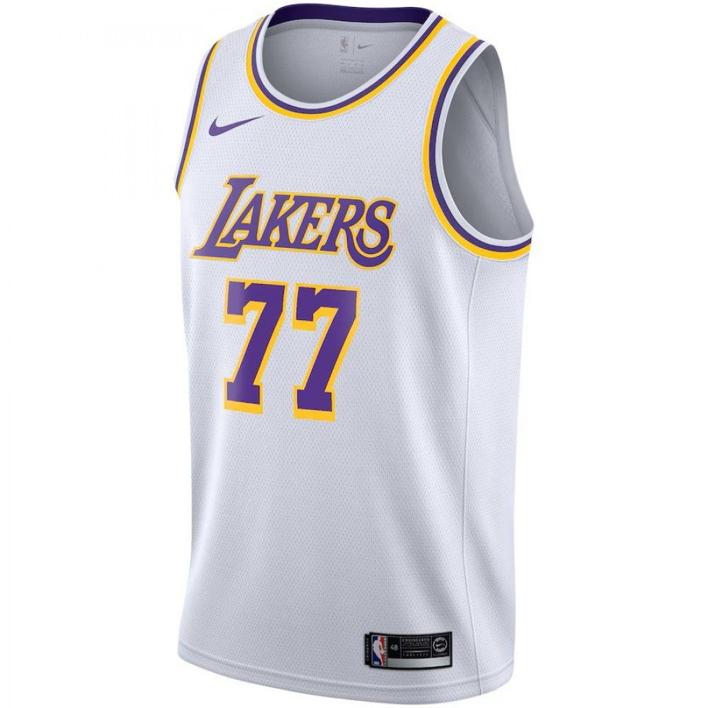Los Angeles Lakers Youth Nike Association Edition Swingman Jersey - White - Luka Dončić - Image 2