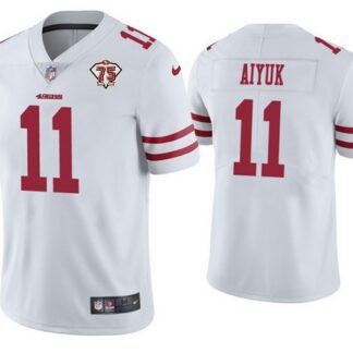 Nike 49ers 11 Brandon Aiyuk White 75th Anniversary Vapor Untouchable Limited Jersey Dzhi
