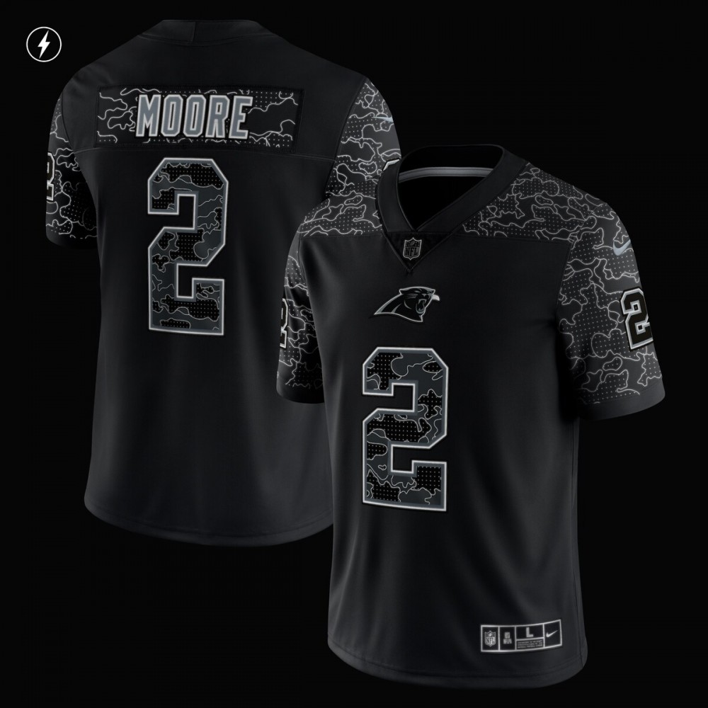 D.J. Moore Carolina Panthers Nike RFLCTV Limited Jersey - Black - Image 2