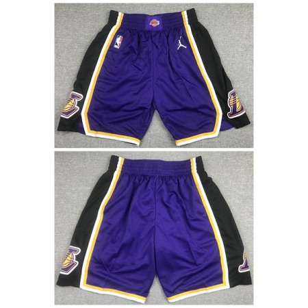 Men's Los Angeles Lakers Black and Purple Shorts (Run Small) KHXW