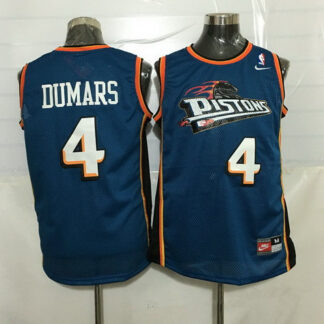 Men's Detroit Pistons #4 Joe Dumars Teal Blue Hardwood Classics Soul Swingman Throwback Jersey