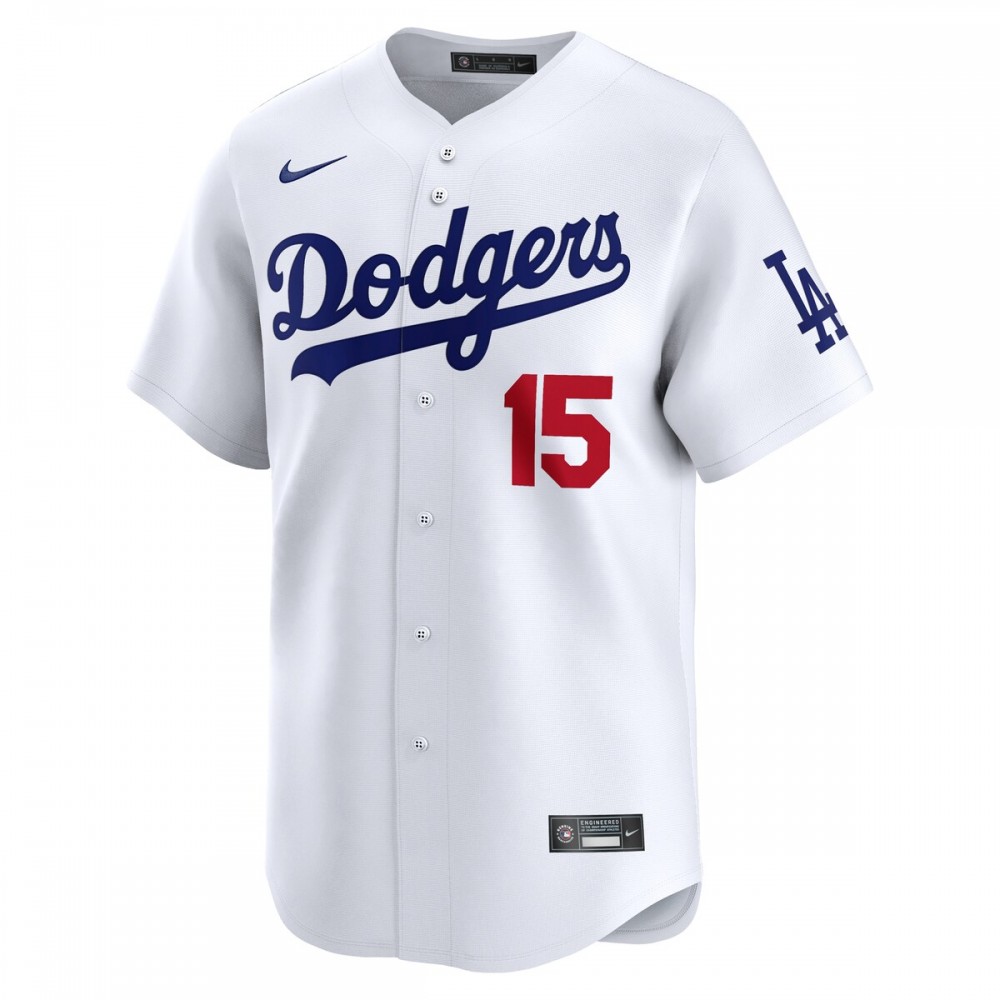 Austin Barnes Los Angeles Dodgers Nike Home Limited Player Jersey - White - Image 2
