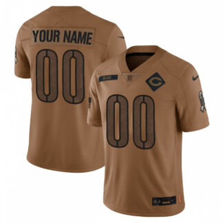 Chicago Bears Nike 2023 Salute to Service Brown Limited Custom Jersey