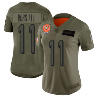 Nike Cincinnati Bengals #11 John Ross III Camo Women’s Stitched NFL Limited 2019 Salute to Service Jersey