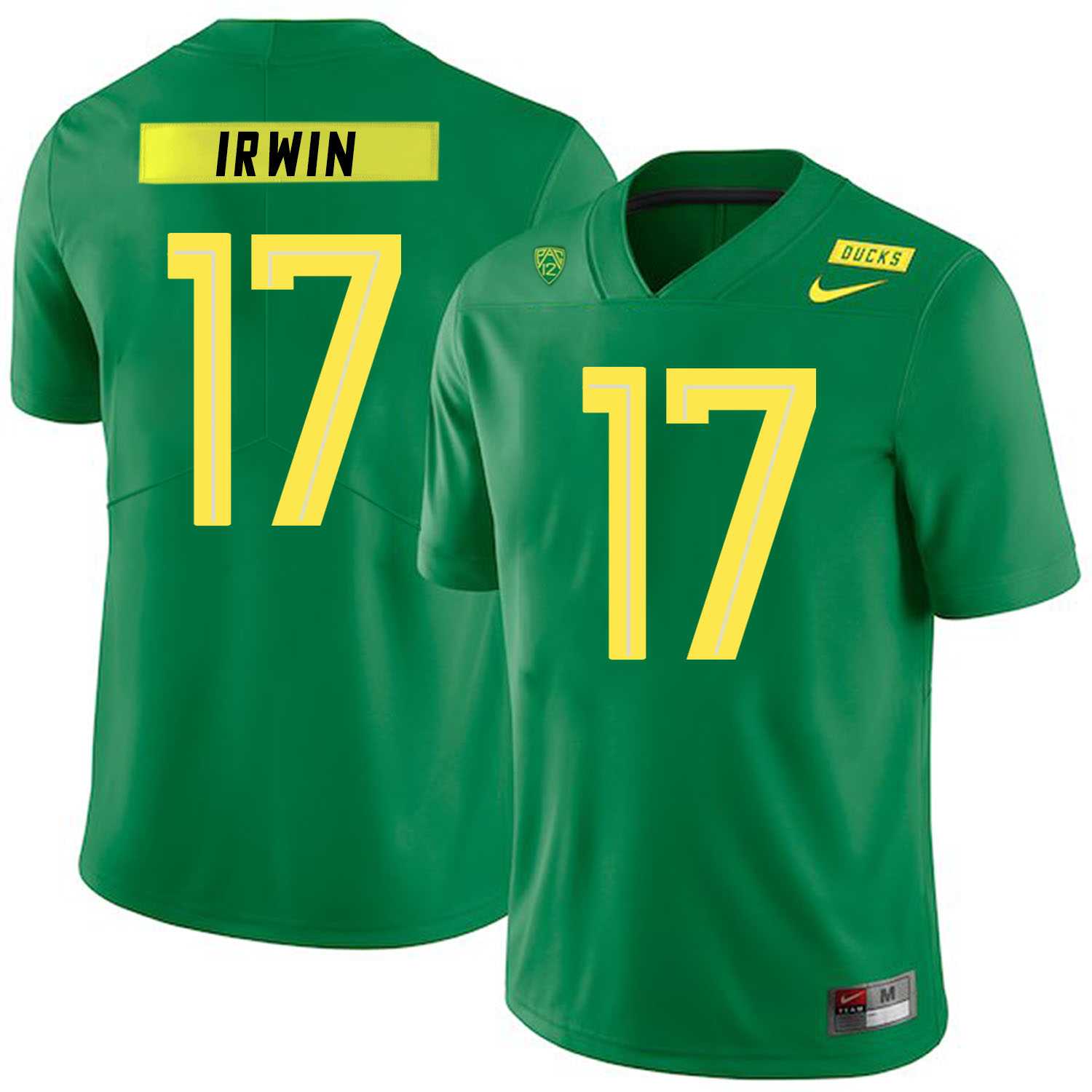 Oregon Ducks 17 Mike Irwin Apple Green Nike College Football Jersey Dzhi