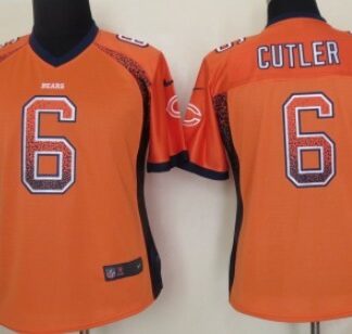 Nike Chicago Bears #6 Jay Cutler Drift Fashion Orange Womens Jersey