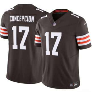 Men's Cleveland Browns #17 KC Concepcion Brown 2026 Draft F.U.S.E. Vapor Limited Football Stitched Jersey