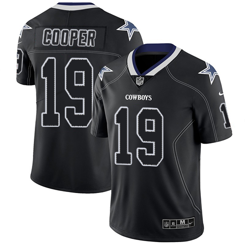 Nike Dallas Cowboys #19 Amari Cooper Lights Out Black Men’s Stitched NFL Limited Rush Jersey