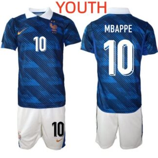 Youth France National Team #10 Kylian Mbappe Home Blue 2026 FIFA World Cup Soccer Jersey