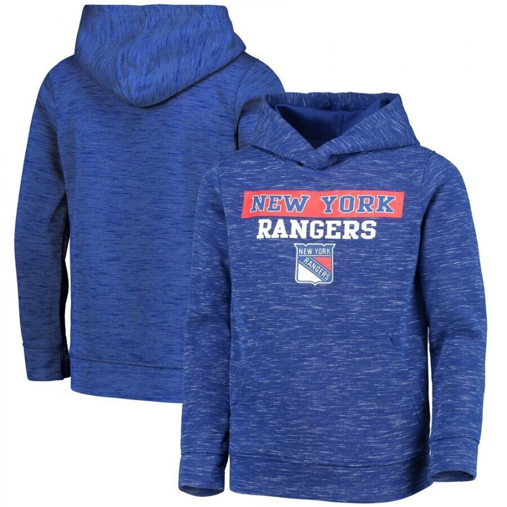 MEN Blue New York Rangers Logo Scuba Pullover Hoodie