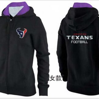 Womens Houston Texans Team Logo 2015 Full Zip Hoodie-43