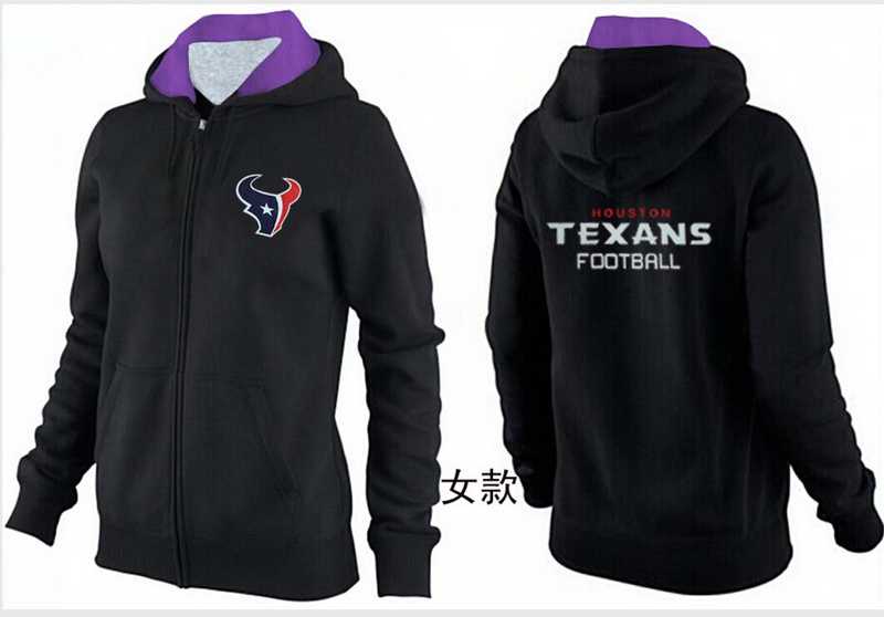 Womens Houston Texans Team Logo 2015 Full Zip Hoodie-43