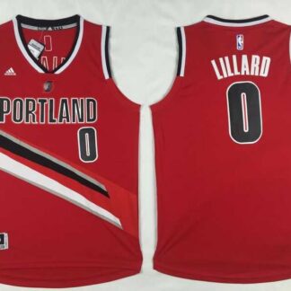 Portland TrailBlazers #0 Damian Lillard New Red Swingman Stitched NBA Jersey